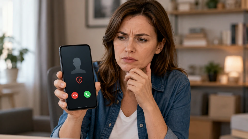 Utilisatrice Android confrontée à un appel indésirable sur son smartphone