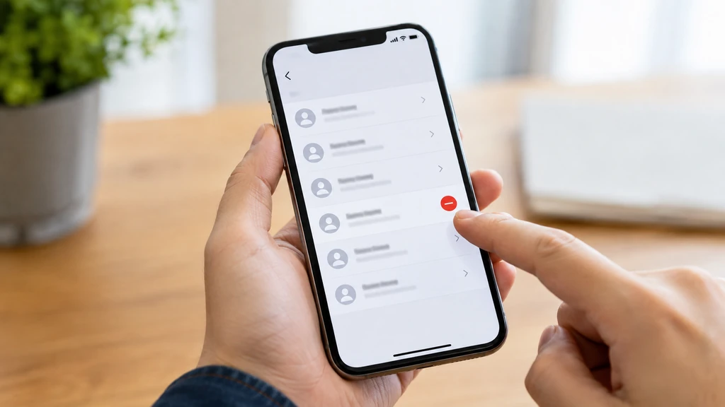 Personne débloquant un numéro depuis la liste des contacts bloqués sur un smartphone