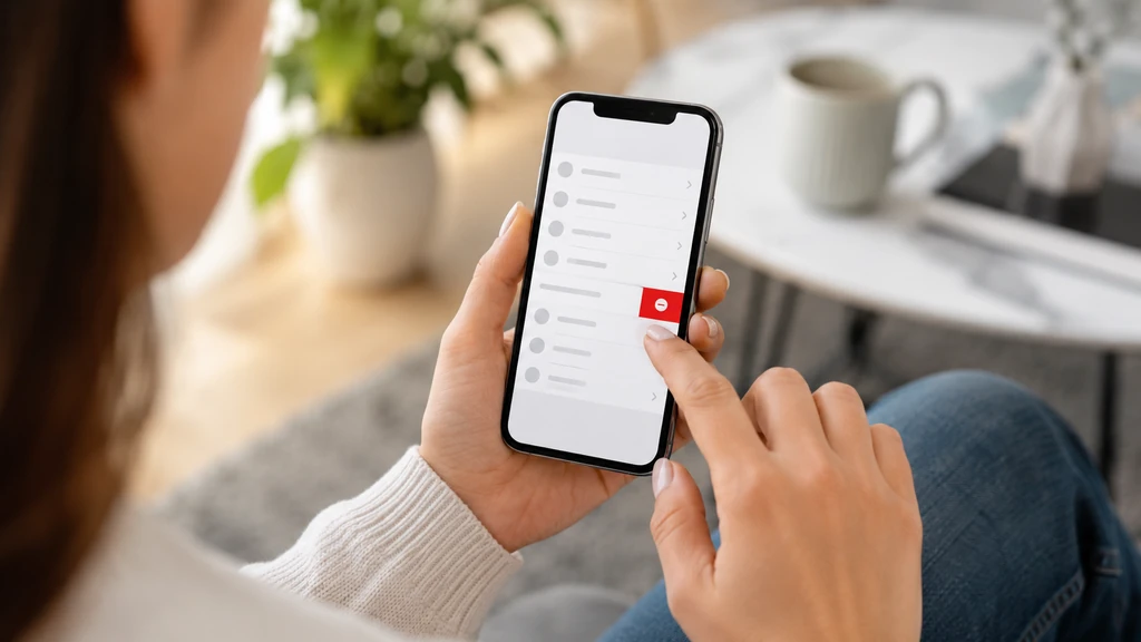 Personne débloquant un numéro de téléphone depuis la liste des contacts bloqués sur un iPhone