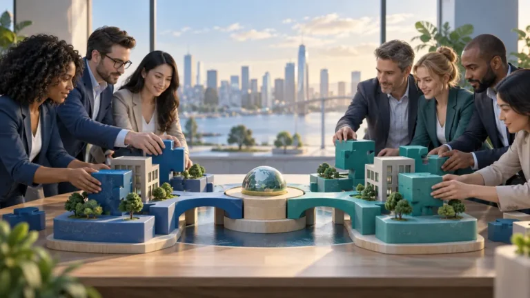 Deux équipes construisent ensemble un projet de coentreprise
