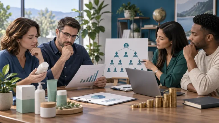 Une équipe examine avec recul un réseau de distribution et ses produits